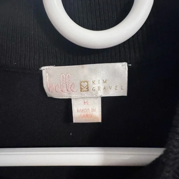 Belle by Kim Gravel Black Sweater with Cream Hearts - Picture 3 of 3